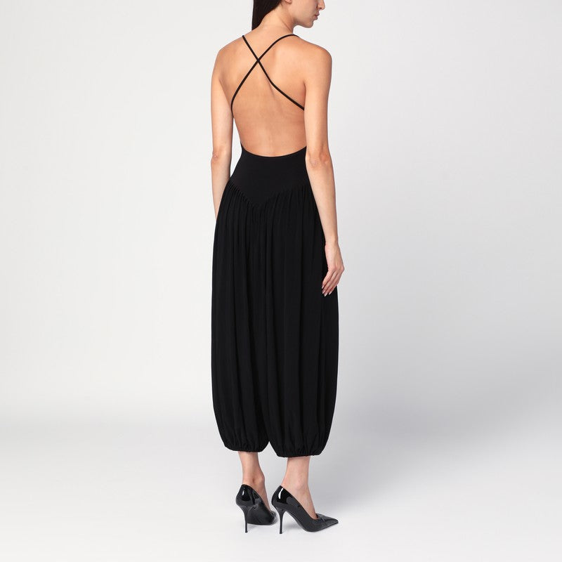 Norma Kamali Kelly black jumpsuit — sculpted stretch jersey
