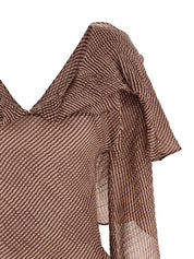 Kiko Kostadinov Plexus Blouse — Women's Bordeaux Shirt