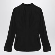 Chemise en coton noir avec logo Max Mara