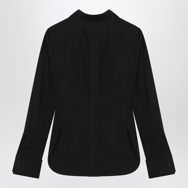 Chemise en coton noir avec logo Max Mara