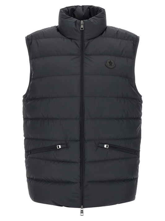 Moncler Lechtal Vest — Men's Quilted Down Vest, Blue