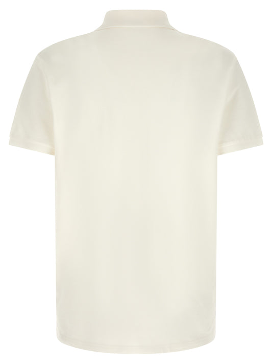 Moncler Logo Polo Shirt — Men's White Cotton Shirt
