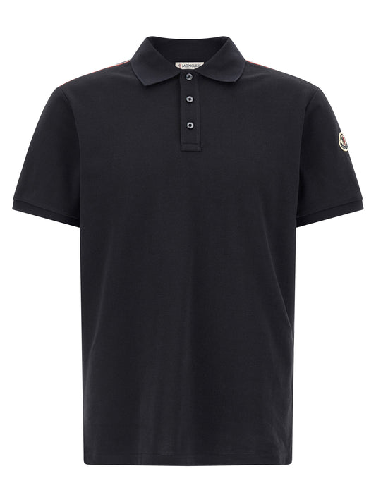 Moncler Logo Polo Shirt — Men's Blue Cotton Shirt