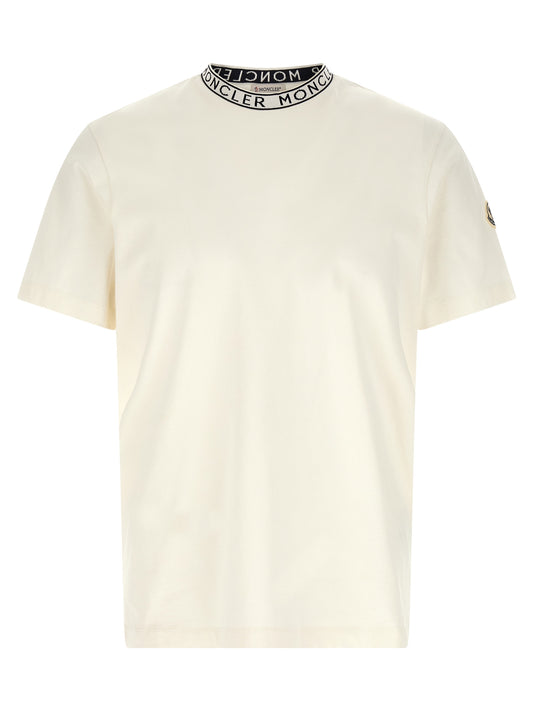 Moncler Logo Crew Neck T-shirt for Men — White Topwear