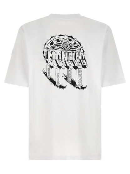Moncler Embroidery T‑shirt — Men's White Topwear