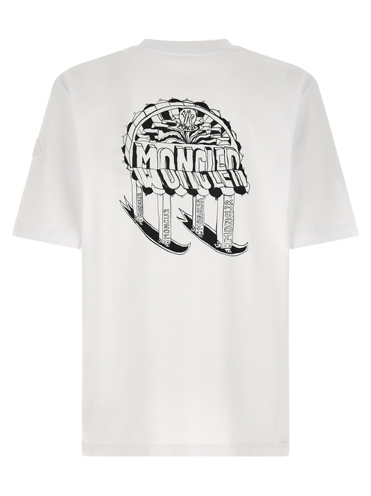 Moncler Embroidery T‑shirt — Men's White Topwear