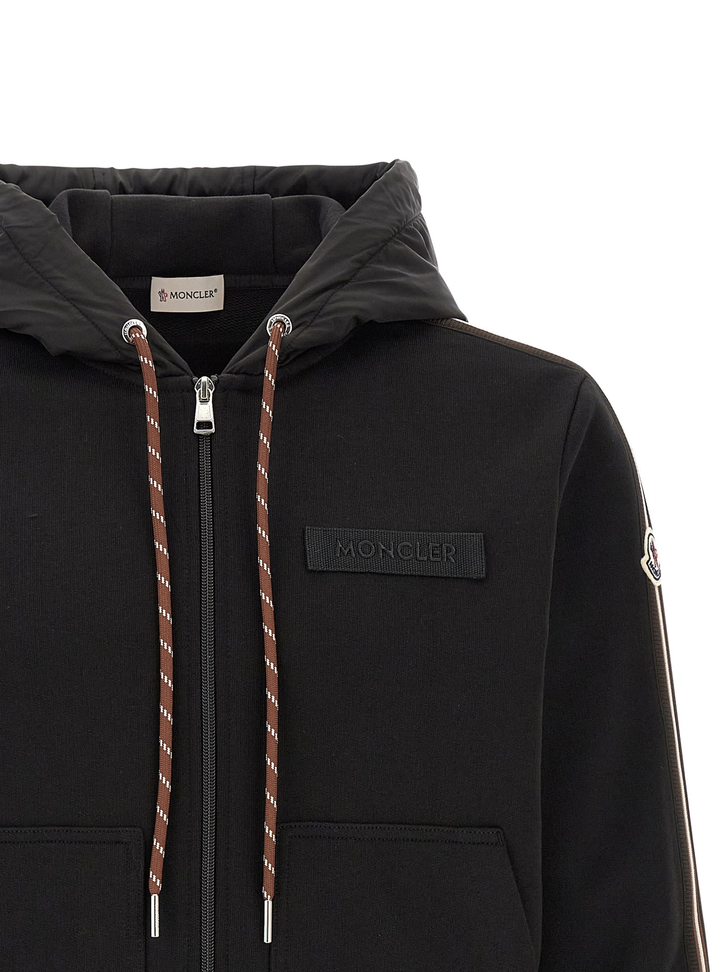 Moncler Cotton Hoodie for Men — Black Topwear