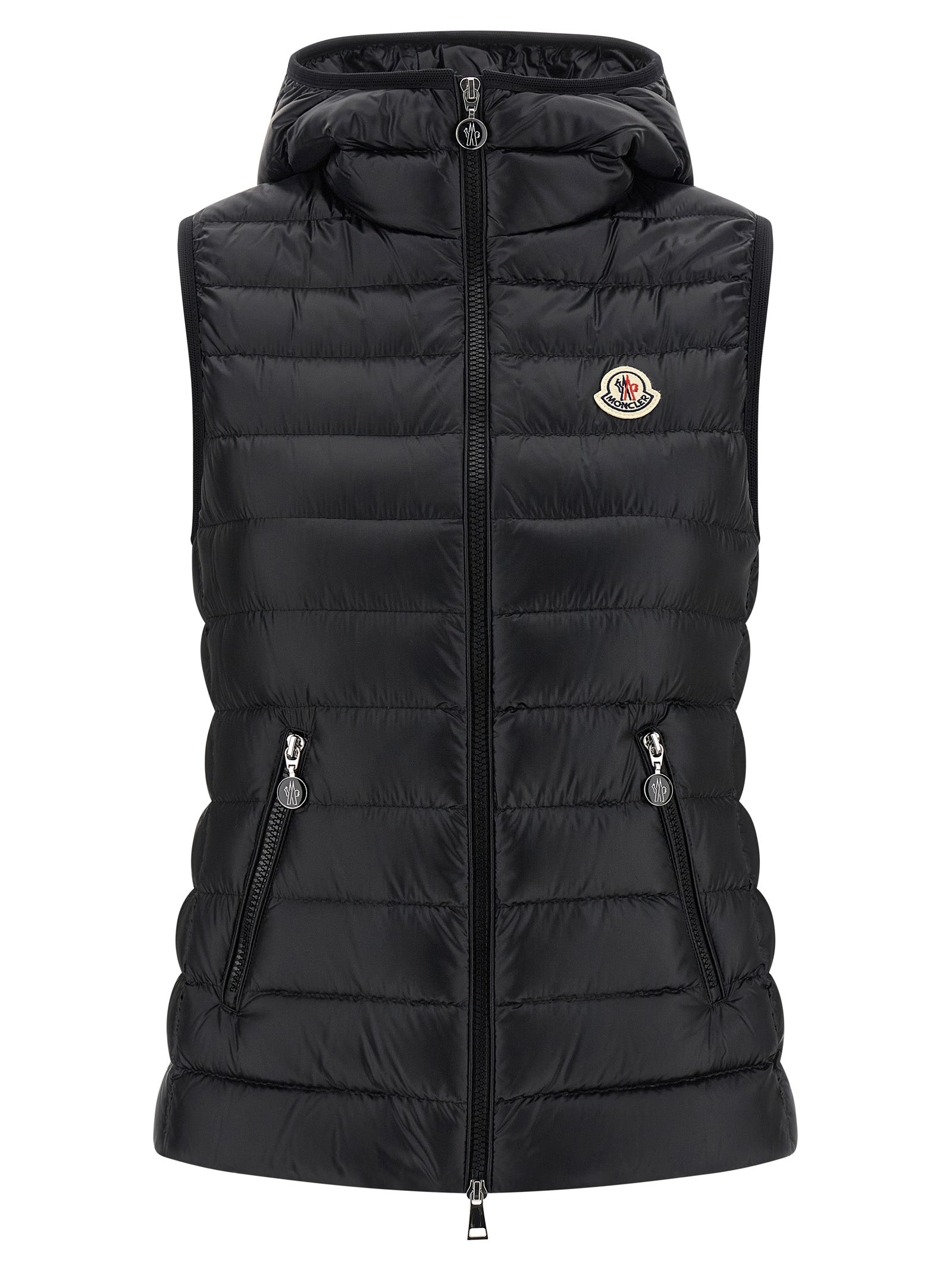 Moncler Glygosse Vest — Black Quilted Goose-Down