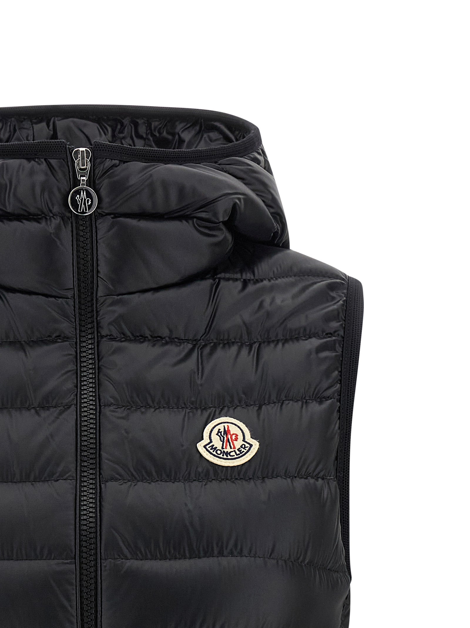 Moncler Glygosse Vest — Black Quilted Goose-Down