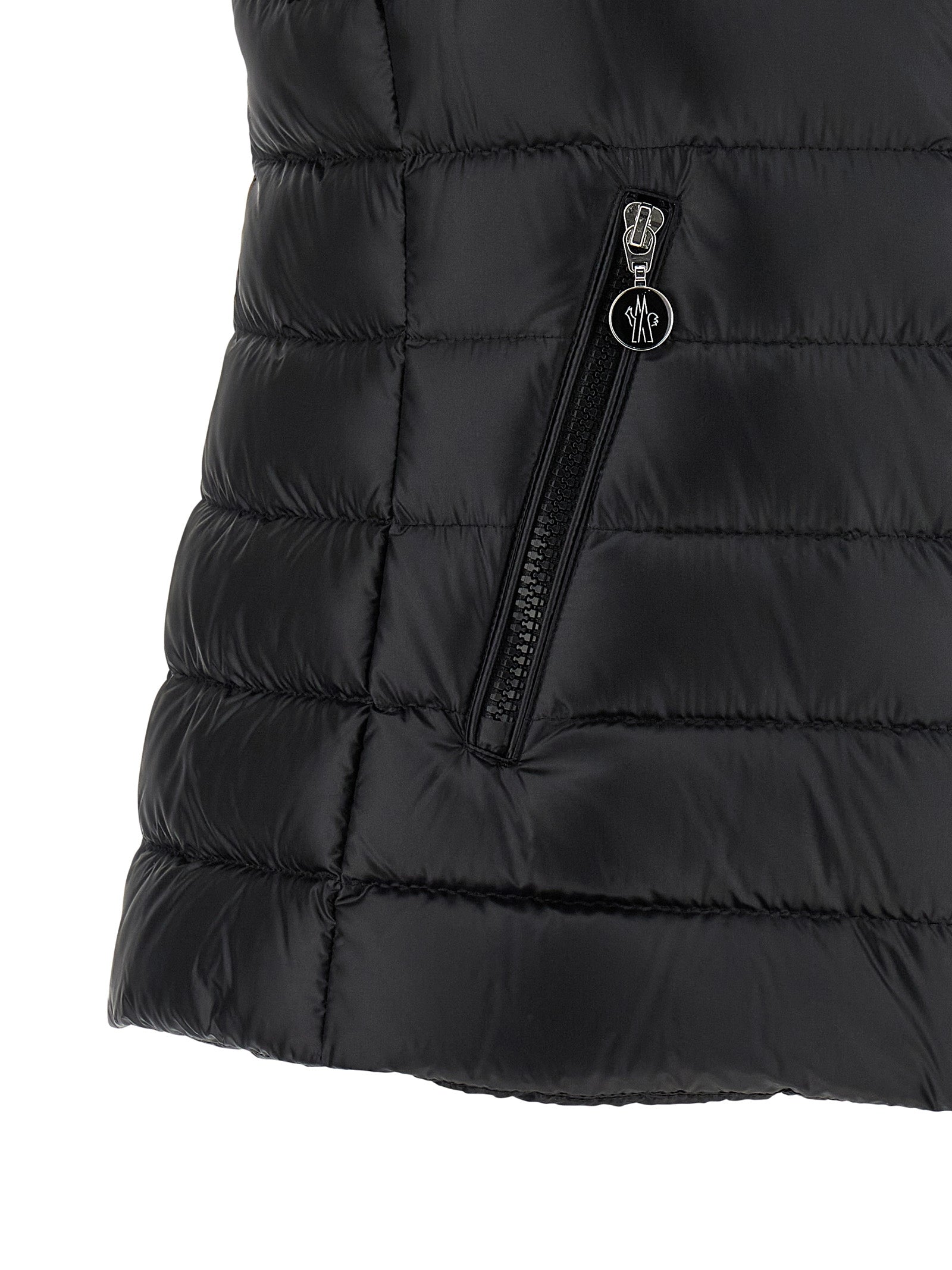 Moncler Glygosse Vest — Black Quilted Goose-Down