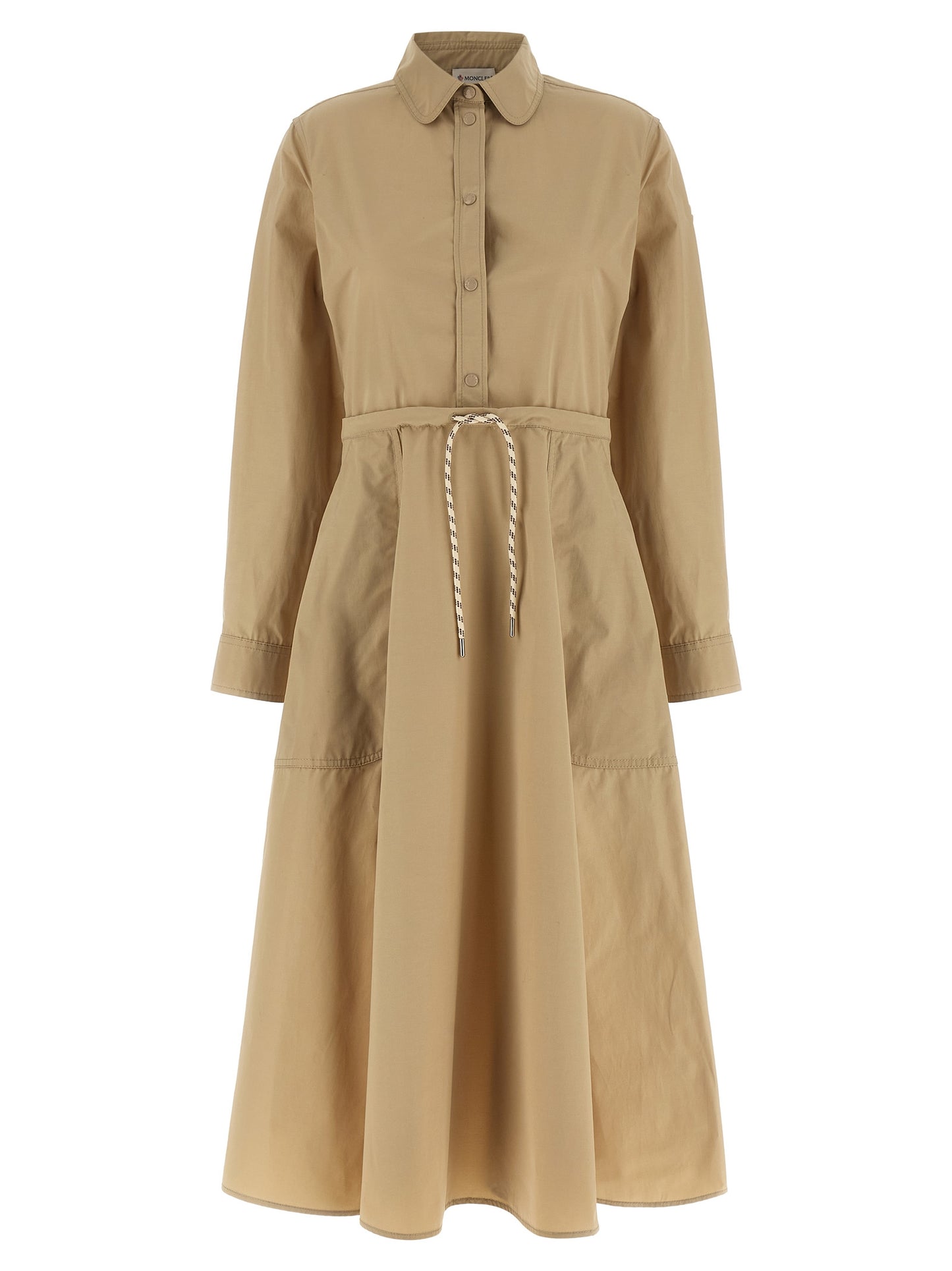 Moncler Chemisier Dress — Beige Midi Dress, From €1,050
