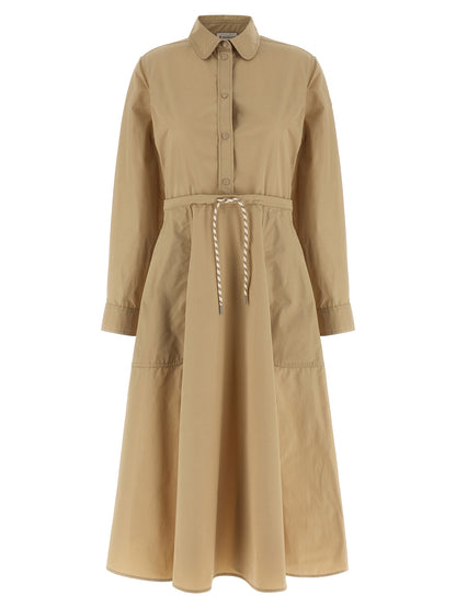Moncler Chemisier Dress — Beige Midi Dress, From €1,050