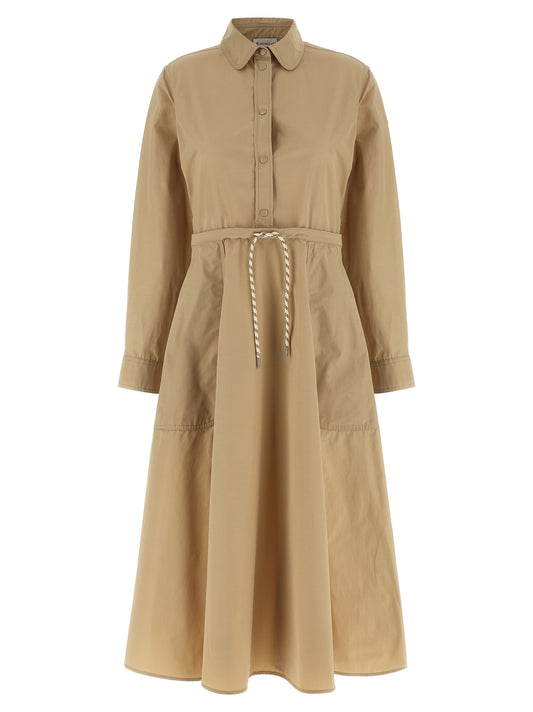 Moncler Chemisier Dress — Beige Midi Dress, From €1,050