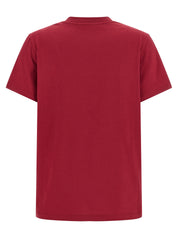 Moncler Red Logo Embroidery T‑shirt for Women