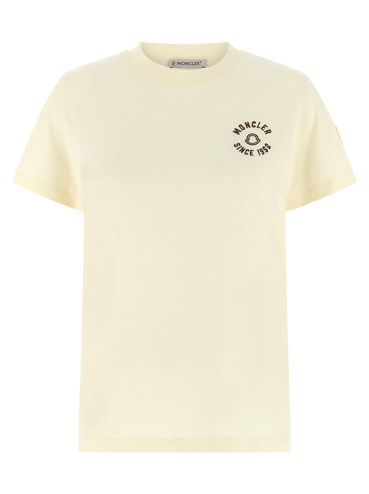 Moncler Logo T-shirt for Women — White Cotton Topwear