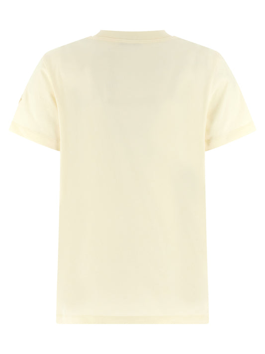 Moncler Logo T-shirt for Women — White Cotton Topwear