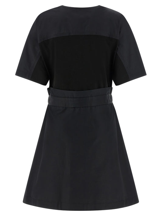 Moncler Belt Dress — Mini Flared Dress with Belt