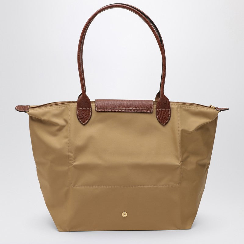 Bolso Longchamp Le Pliage Original L de lona color beige
