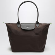 Longchamp Mocha coloured Le Pliage Green L bag