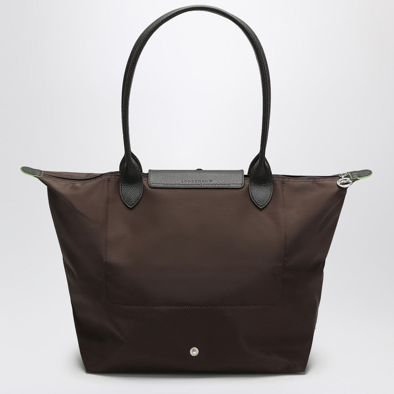 Longchamp Mocha coloured Le Pliage Green L bag