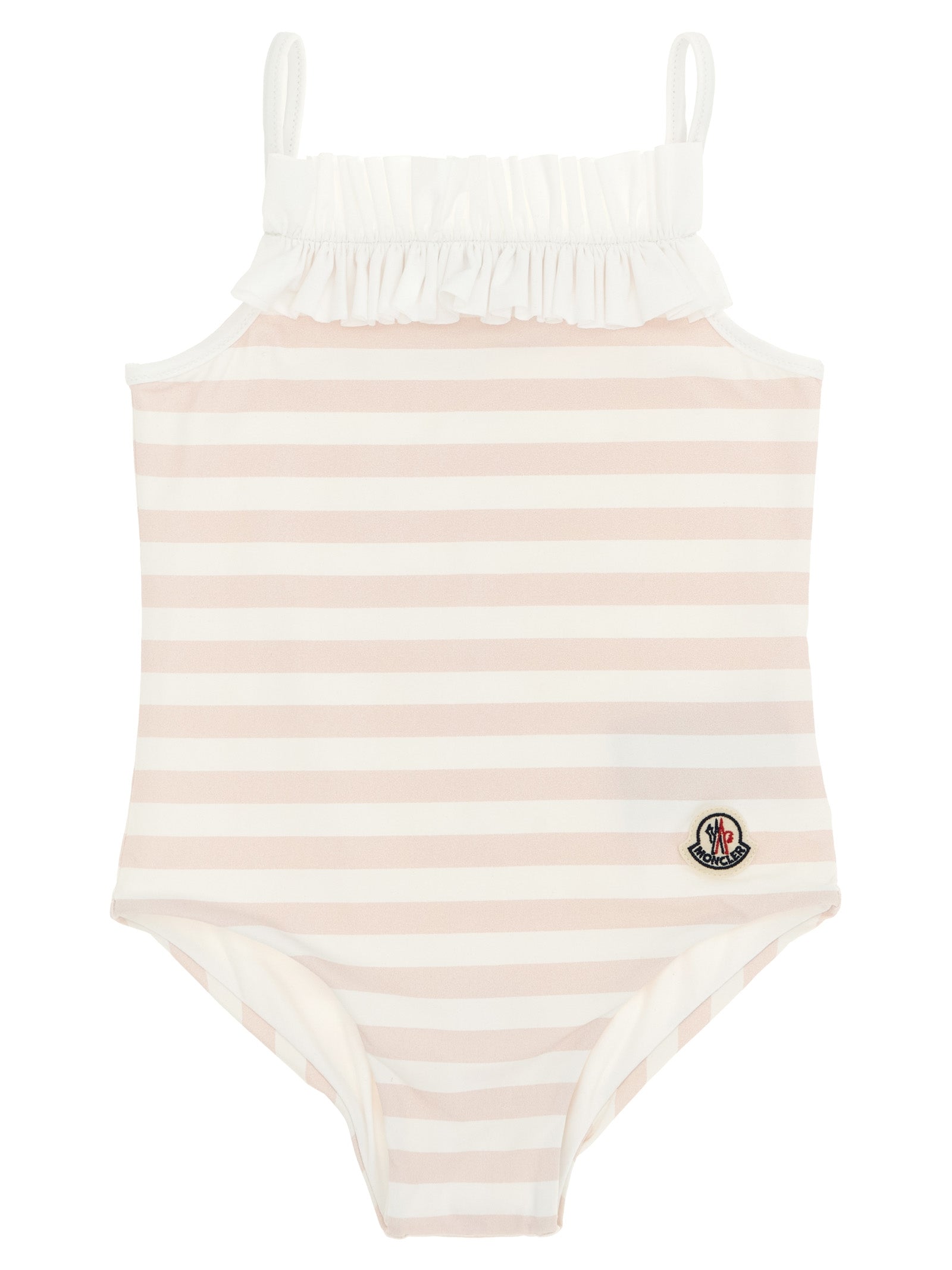 Moncler Enfant Pink Striped One‑Piece Swimsuit
