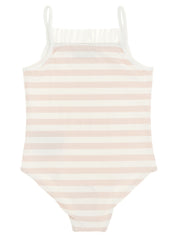 Moncler Enfant Pink Striped One‑Piece Swimsuit