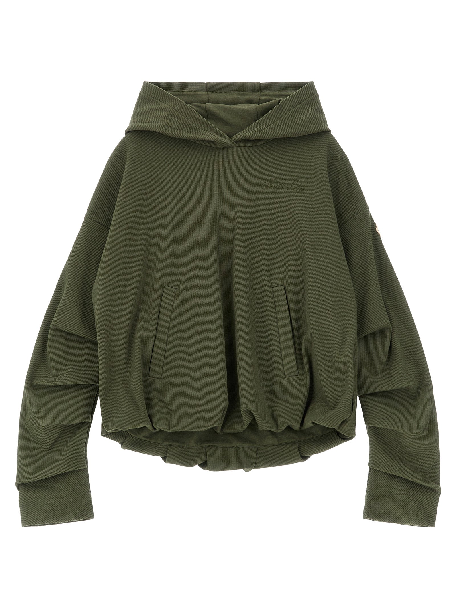 Moncler Enfant Ribbed Hoodie — Kids Topwear, Green