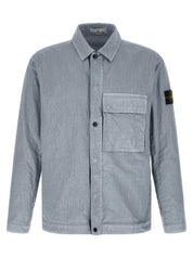 Stone Island Overshirt — Light Blue Shirt for Men