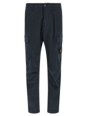Stone Island 3100032 Trousers — Cargo Stretch Cotton, Blue