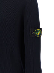 Stone Island Blue Knitwear Sweater — Organic Cotton