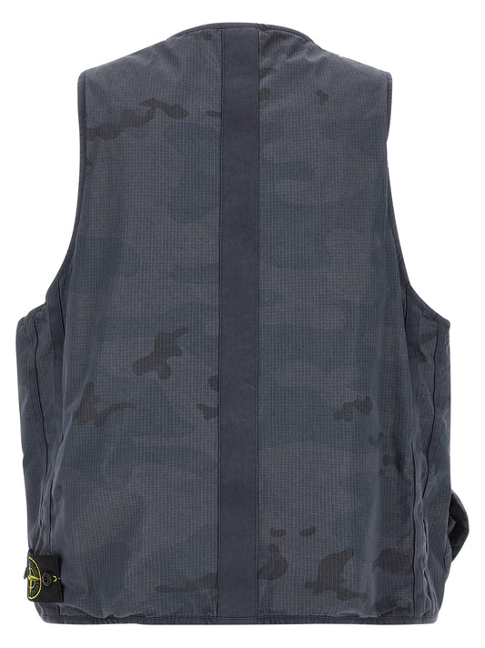 Stone Island Camouflage Vest for Men — Utility Vests