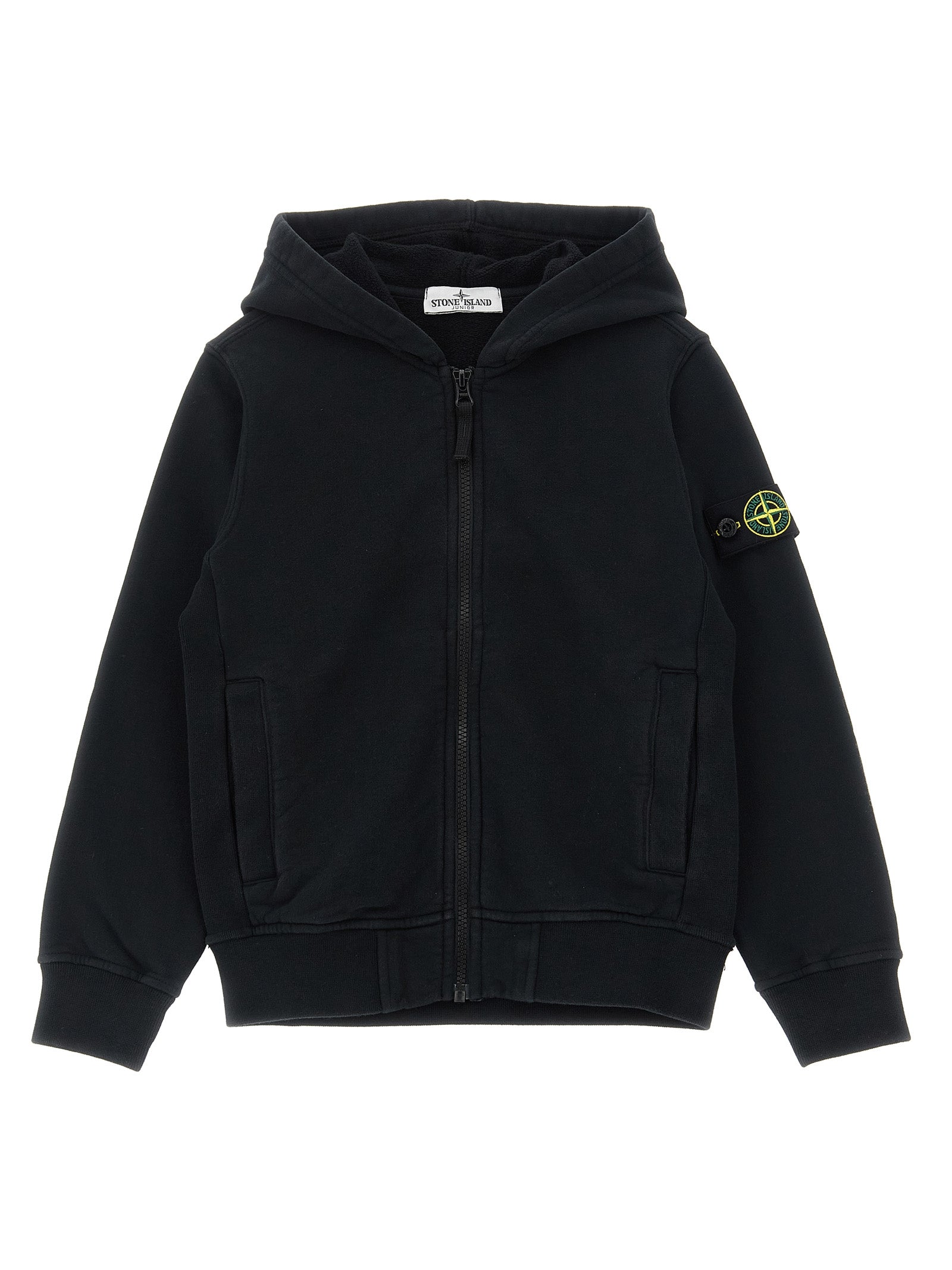 Stone Island Junior Logo Badge Hoodie — Topwear