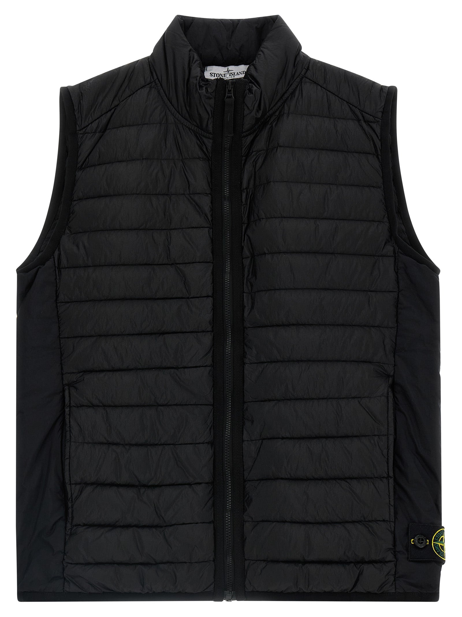 Stone Island Junior Quilted Vest — Black, Recycled Nylon