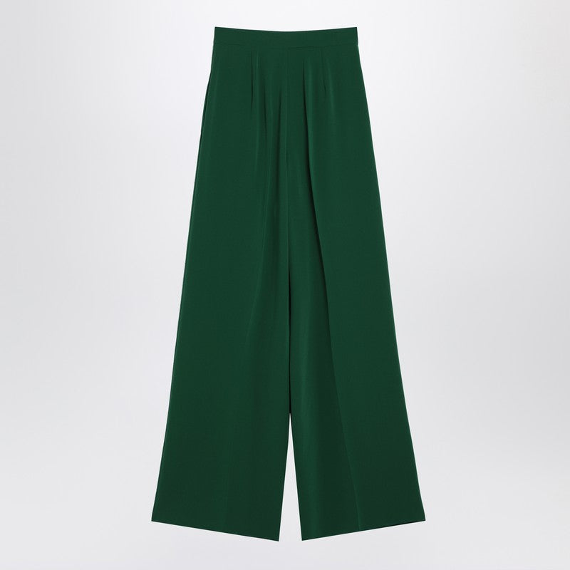 Emerald green cady wide-leg trousers — Max Mara