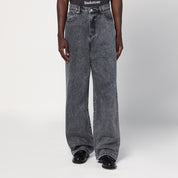 Basketcase Gallery Wide-leg black washed jeans