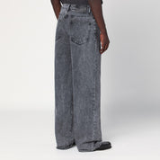Basketcase Gallery Wide-leg black washed jeans