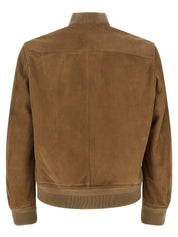 Tom Ford Suede Bomber Jacket for Men — Beige Jacket