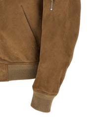 Tom Ford Suede Bomber Jacket for Men — Beige Jacket