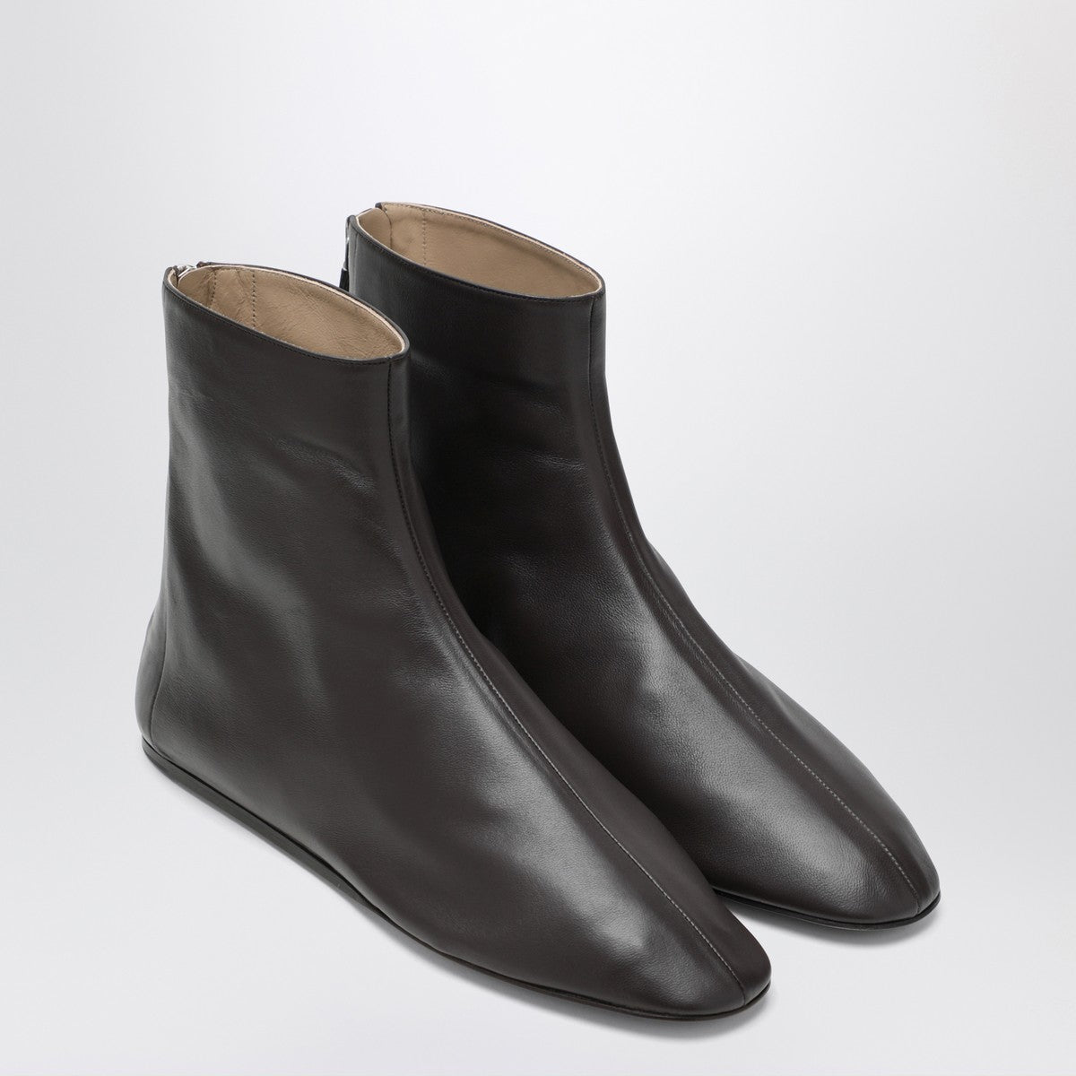 Le Monde Béryl Brown Luna ankle boots in lambskin