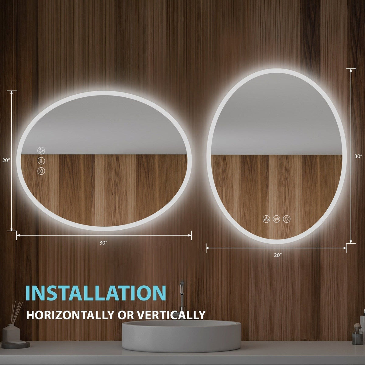 Blossom Oval 20 Inch Oval LED Mirror - LED M6 2030