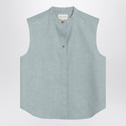 Blouse Loulou Studio gris brouillard en mélange de coton