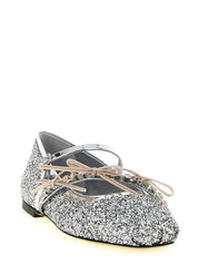 Jimmy Choo Loli Ballet Flats — Silver Crystal Flats