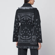 Alanui Dark grey Bandana Jacquard cardigan