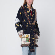 Alanui Midnight blue The Little Prince cardigan in virgin wool