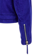 Tom Ford Biker Jacket — Suede Cashmere Jacket (Blue)