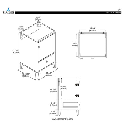 Blossom Lyon 20 Inch Bathroom Vanity - V8023 20 01