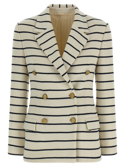 Brunello Cucinelli Striped Sweater Blazer — Jackets
