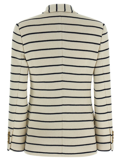 Brunello Cucinelli Striped Sweater Blazer — Jackets