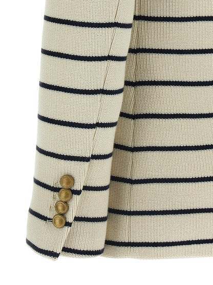 Brunello Cucinelli Striped Sweater Blazer — Jackets