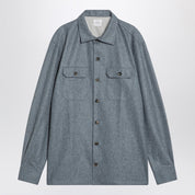 Chemise Brunello Cucinelli en laine vierge gris nuage